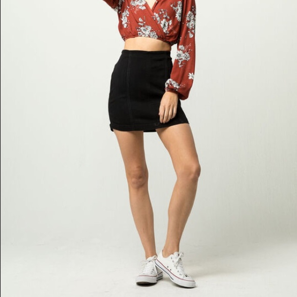 black jean skirt